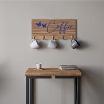 Suporte Porta Canecas e Xícaras MDF Castanho Coffee P13J Azul Marinho - Ahazzo Móveis