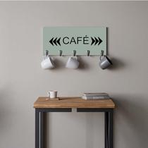 Suporte Porta Canecas e Xícaras MDF Marmorizado Cinza Café P10H Preto - Ahazzo Móveis