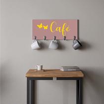 Suporte Porta Canecas e Xícaras MDF Rose Café P14G Amarelo - Ahazzo Móveis