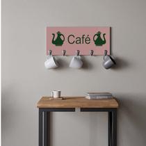 Suporte Porta Canecas e Xícaras MDF Rose Café P16B Verde - Ahazzo Móveis