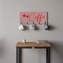 Suporte Porta Canecas e Xícaras MDF Rose Coffee P13A Vermelho - Ahazzo Móveis