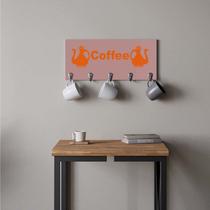 Suporte Porta Canecas e Xícaras MDF Rose Coffee P19F Laranja - Ahazzo Móveis