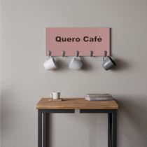 Suporte Porta Canecas e Xícaras MDF Rose Quero Café P02D Marrom - Ahazzo Móveis