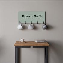 Suporte Porta Canecas e Xícaras MDF Verde Café P01I Verde Militar - Ahazzo Móveis