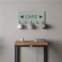 Suporte Porta Canecas e Xícaras MDF Verde Café P11B Verde - Ahazzo Móveis