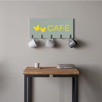 Suporte Porta Canecas e Xícaras MDF Verde Café P12G Amarelo - Ahazzo Móveis