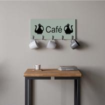 Suporte Porta Canecas e Xícaras MDF Verde Café P16H Preto - Ahazzo Móveis