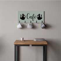 Suporte Porta Canecas e Xícaras MDF Verde Café P17H Preto - Ahazzo Móveis