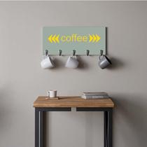 Suporte Porta Canecas e Xícaras MDF Verde Coffee P09G Amarelo - Ahazzo Móveis