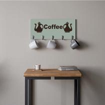 Suporte Porta Canecas e Xícaras MDF Verde Coffee P19D Marrom - Ahazzo Móveis