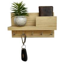 Suporte Porta Chaves Parede Multiuso Organizador Decorativo Madeira Pinus Hall de Entrada Casa - Lavi Baby Store