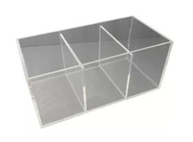 Suporte Porta Controle Remoto Tv Ar Acrílico Cristal Mesa 3 Nichos Suporte Porta Controle Remoto Tv Ar Acrílico Cristal Mesa 3 Nichos