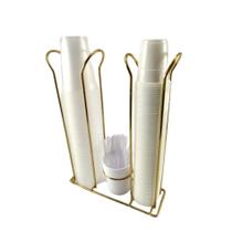 Suporte Porta Copos Descartáveis 200/50/80ml e Mexedor Café Dourado - 1153dd Future Suporte Porta Copos Descartáveis 200/50/80ml e Mexedor Café Dourado - 1153dd Future