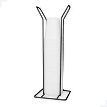 Suporte Porta Copos Descartáveis 200ml Preto Plug Lar Até 100 Copos Aço Carbono