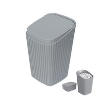Suporte Porta Cotonete Algodão New Square Cinza Pia Banheiro - 10454 Coza Suporte Porta Cotonete Algodão New Square Cinza Pia Banheiro - 10454 Coza