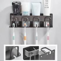 Suporte Porta Escova Dente Pasta Parede Organizador Banheiro Compacto De Metal Top Suporte Porta Escova Dente Pasta Parede Organizador Banheiro Compacto De Metal Top