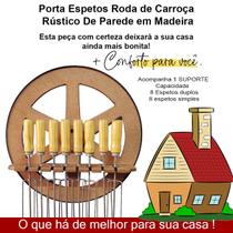 Suporte Porta Espetos Madeira Rústica Roda De Carroça