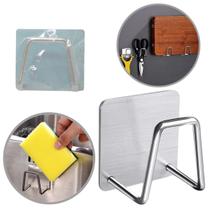 Suporte Porta Esponja Bucha Inox Pia Organizador Cozinha Suporte Porta Esponja Bucha Inox Pia Organizador Cozinha