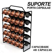 Suporte Porta Organizador de 40 Capsulas Café Nespresso Aramado Preto