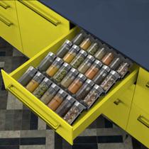 Suporte Porta Organizador de Gaveta - Temperos - Potes -Aço