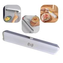 Suporte porta papel filme aluminio e pvc plastico com cortador dispenser multiuso cozinha parede mesa armario