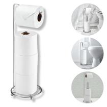 Suporte Porta Papel Higiênico 4 Rolos De Chão Cromado Aço Banheiro Lavabo