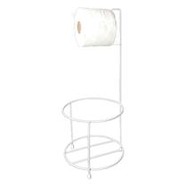Suporte Porta Papel Higiênico Aramado Pequeno Branco Para Lixeira Chão Banheiro Lavabo - 0050/6 AMZ Suporte Porta Papel Higiênico Aramado Pequeno Branco Para Lixeira Chão Banheiro Lavabo - 0050/6 AMZ