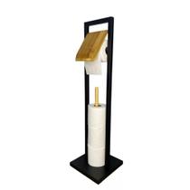 Suporte Porta Papel Higiênico Bambu Nero MEK 17x30x68cm