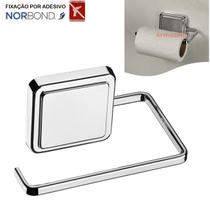 Suporte Porta Papel Higiênico Banheiro Adesivo Dupla Face Cromado - 182 Future