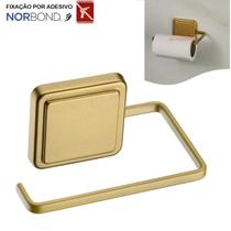 Suporte Porta Papel Higiênico Banheiro Adesivo Dupla Face Dourado - 182DO Future Suporte Porta Papel Higiênico Banheiro Adesivo Dupla Face Dourado - 182DO Future