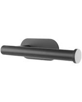 Suporte Porta Papel Higiênico Banheiro Inox304 Preto Adesivo Preto