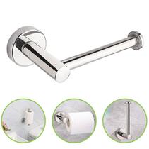 Suporte Porta Papel Higiênico Banheiro Lavabo Aço Inox Brilhante Estiloso Horizontal ou Vertical
