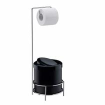 Suporte Porta Papel Higiênico C/ Lixeira 5l De Chão Banheiro Suporte Porta Papel Higiênico C/ Lixeira 5l De Chão Banheiro