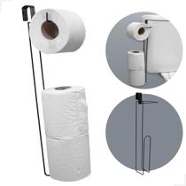 Suporte Porta Papel Higienico Caixa Acoplada Triplo Preto