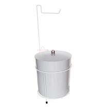 Suporte Porta Papel Higiênico Com Lixeira 5 Litros Redonda Cesto Lixo Chão Banheiro Branco - 486 AMZ