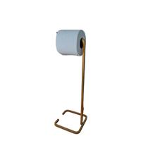 Suporte Porta Papel Higiênico de Chão para Banheiro com Base Dourada em Metal - ÉdeCasaMóveis