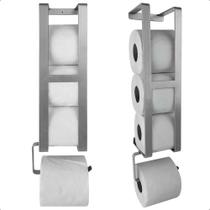 Suporte Porta Papel Higiênico de Parede 4 Rolos Aço Metal Pintura Epóxi Antioxidante Design Moderno