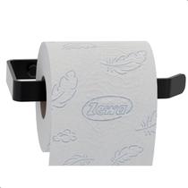 Suporte Porta Papel Higiênico De Parede Preto Fosco Plus - MetalCromo