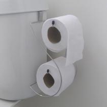 Suporte Porta Papel Higiênico Duplo Aço Cromado Para Caixa Acoplada Banheiro - Lusan