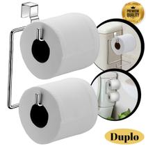 Suporte Porta Papel Higiênico Duplo Banheiro Para Caixa Acoplada Cromado Aramado Para Dois Rolos Suporte Porta Papel Higiênico Duplo Banheiro Para Caixa Acoplada Cromado Aramado Para Dois Rolos