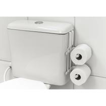 Suporte Porta Papel Higiênico Duplo P/ Caixa Acoplada Branco