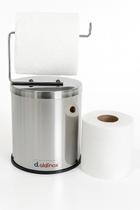 Suporte Porta Papel Higiênico Inox De Chão Banheiro Lavabo 2 Rolos