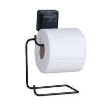Suporte Porta Papel Higiênico Luxo Preto Duplo Sem Furo Box Suporte Porta Papel Higiênico Luxo Preto Duplo Sem Furo Box