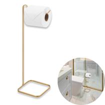 Suporte Porta Papel Higiênico Metal Piatina Dourado Fosco Para Banheiro Lavabo Arthi Suporte Porta Papel Higiênico Metal Piatina Dourado Fosco Para Banheiro Lavabo Arthi
