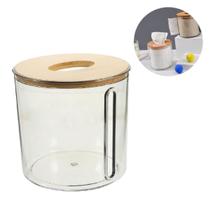 Suporte Porta Papel Higienico Para Banheiro Com Tampa Bambu
