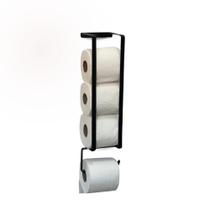 Suporte Porta Papel Higiênico Parede Preto Texturizado Suporte Porta Papel Higiênico Parede Preto Texturizado