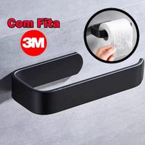 Suporte Porta Papel Higienico Preto e Suporte para Celular Com Adesivo Suporte Porta Papel Higienico Preto e Suporte para Celular Com Adesivo