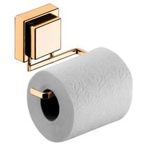 Suporte Porta Papel Higiênico Ventosa Parede Banheiro Dourado - 8052DD Future