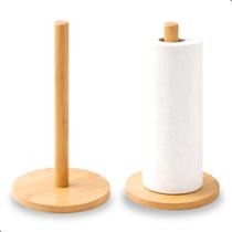 Suporte Porta Papel Toalha Para Mesa Bancada Rolo Acabamento Suporte Madeira Vertical