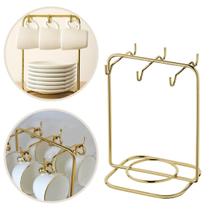 Suporte Porta Pires E Xicara De Café Menor Dourado Luxo Bancada Pia